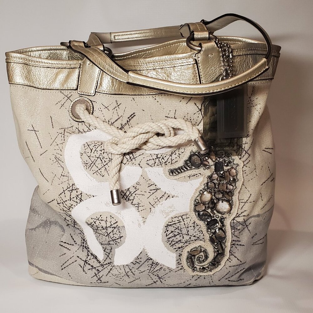 Coach Vacation Jeweled Seahorse Tote
